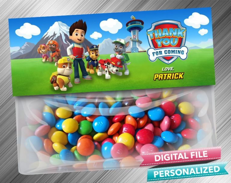 Paw Patrol Favor Bag Toppers