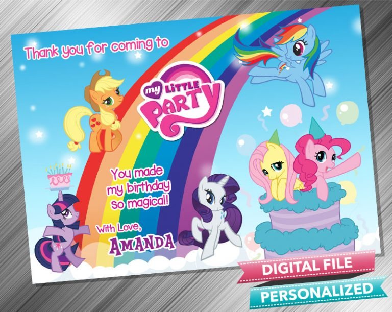 My Little Pony Thank you Card