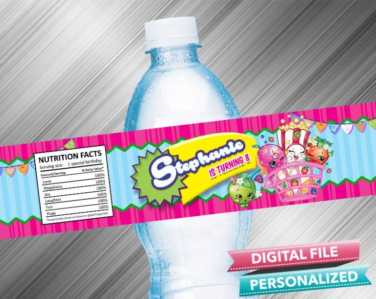 Shopkins Water Bottle Label
