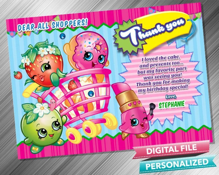 Shopkins Thank you Card