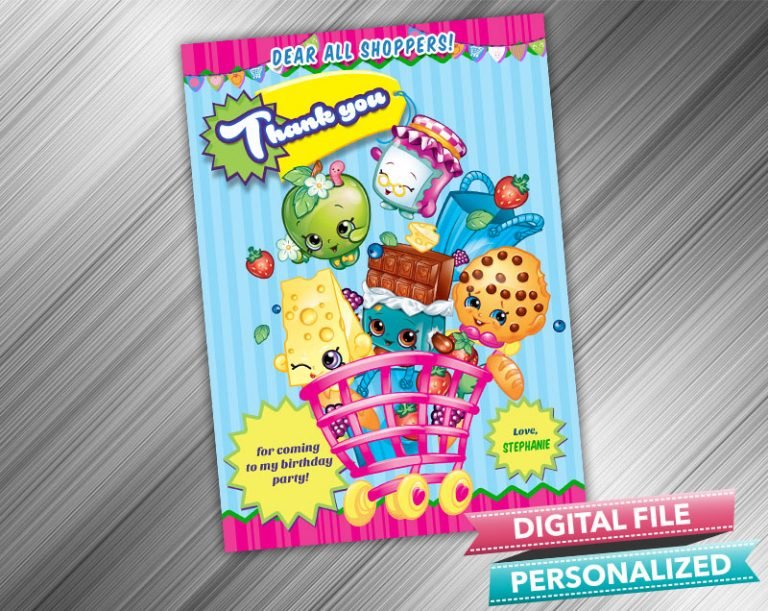 Shopkins Birthday Thank you Card