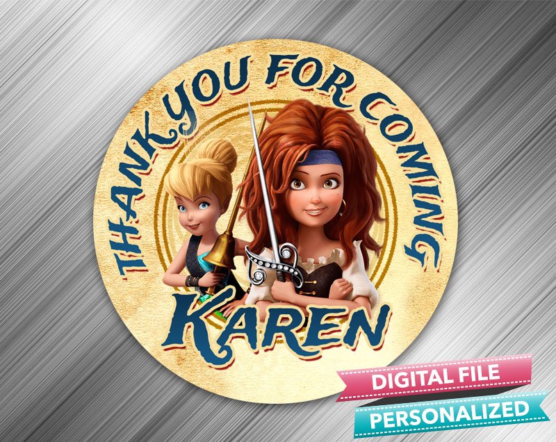 Tinkerbell Pirate - Favor Tag - preview