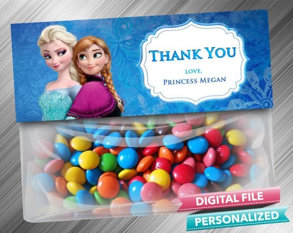 Frozen Anna Elsa Favor Bag Toppers Treat Bag Birthday