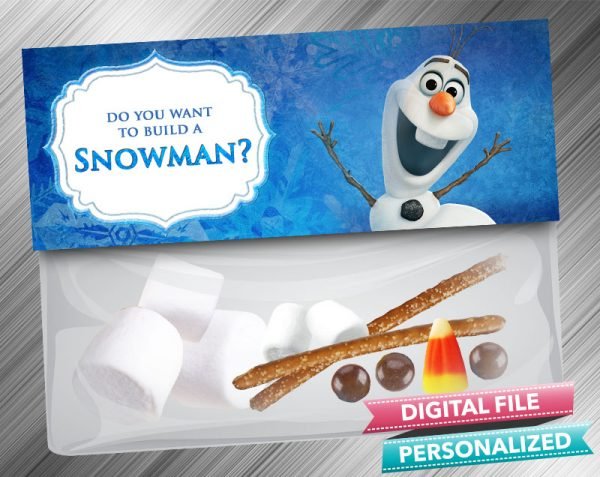 Frozen Do you want to build a snowman Favor Bag Toppers Treat Bag Birthday