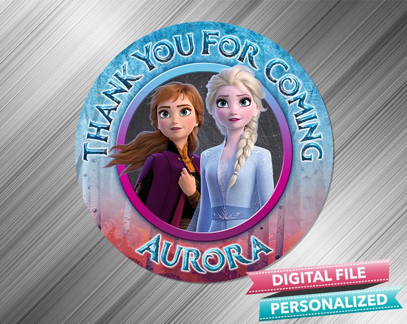 Frozen - Favor Tag - preview1 Frozen 2 Anna Elsa Favor Tag Sticker Birthday