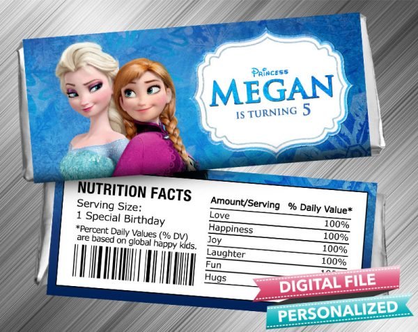 Frozen Anna Elsa Hershey Wrapper Birthday
