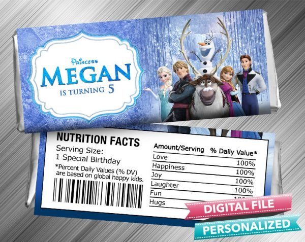 Frozen Candy Bar Hershey Wrapper Birthday