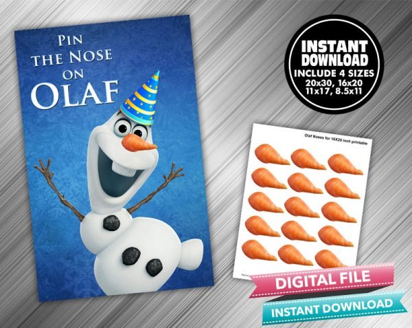 Pin The Nose On Olaf Birthday Game Frozen