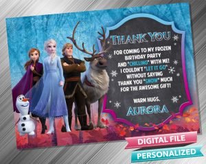Frozen 2 Chalk Style Thank you Card