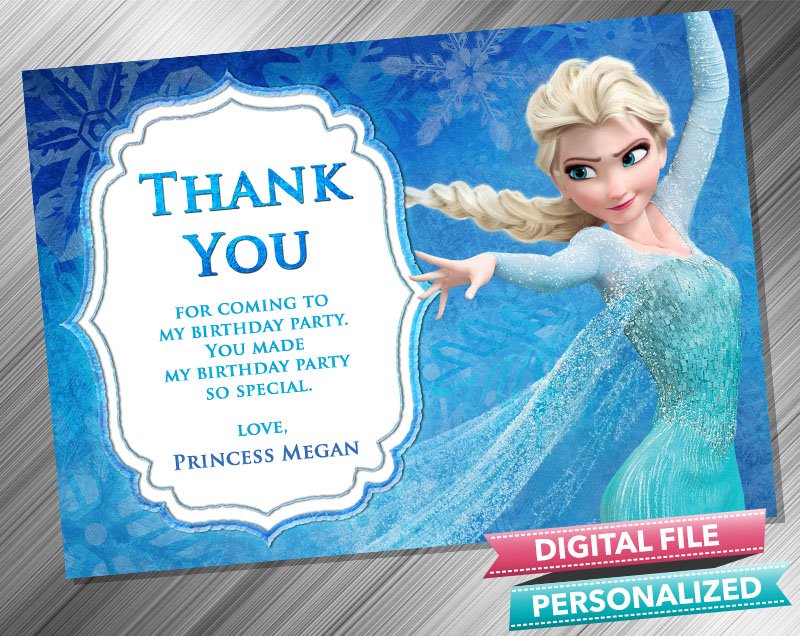 Frozen preview2 - ty Frozen Elsa Birthday Thank you card