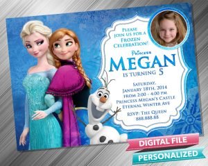 Frozen Anna Elsa Olaf Invitation with picture