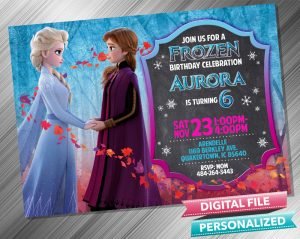 Elsa and Anna Chalk Invitation