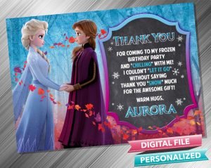 Elsa and Anna Chalk Thank you Card