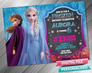 Elsa and Anna Chalk Birthday Invitation