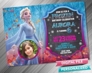 Elsa Chalk Invitation with picture