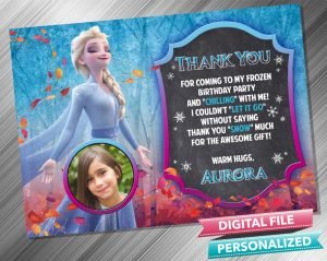 Elsa Chalk Thank you Card with picture