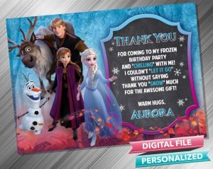 Elsa Anna Kristoff Chalk Thank you Card