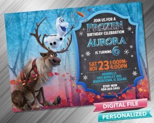Olaf and Sven Chalk Invitation