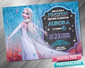 Elsa Transform Chalk Birthday Invitation