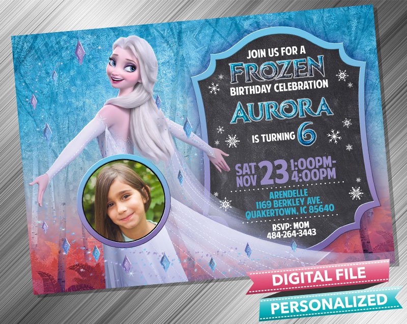 Frozen preview9 - photo Elsa Transform Birthday Chalk Invitation