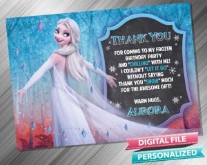 Elsa Transform Chalk Birthday Thank you Card
