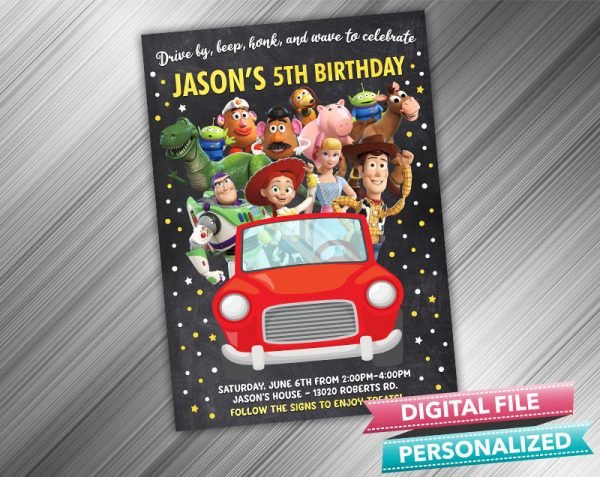 Drive by Toy Story Invitation Birthday Parade Drive Through Birthday Party Quarantine Birthday Social Distancing Party Invitation